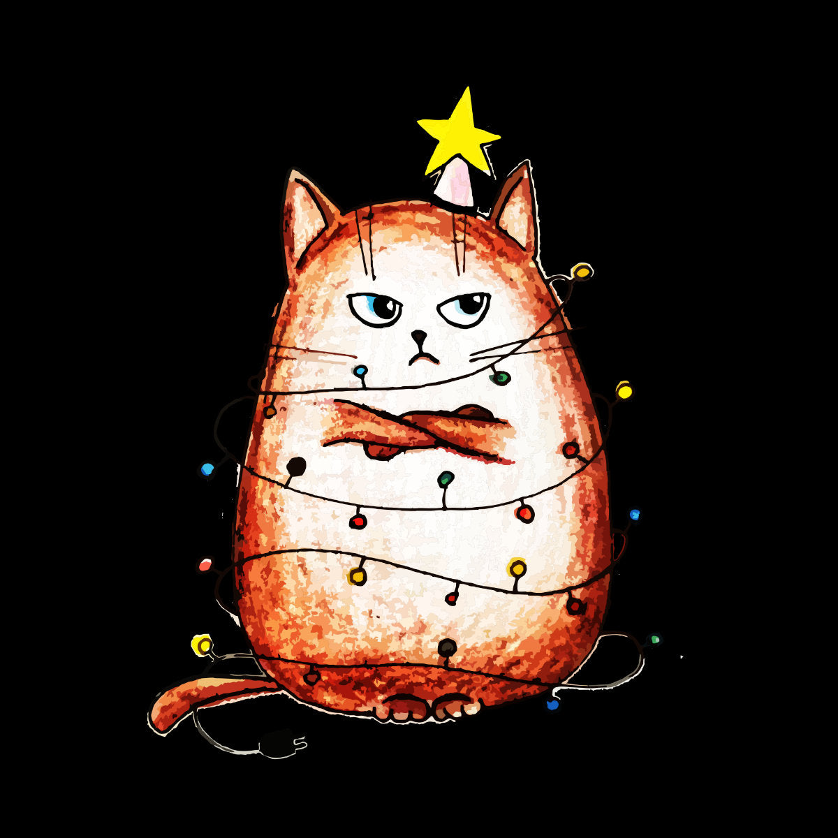 UNISEX Czarna bluza Zły kot