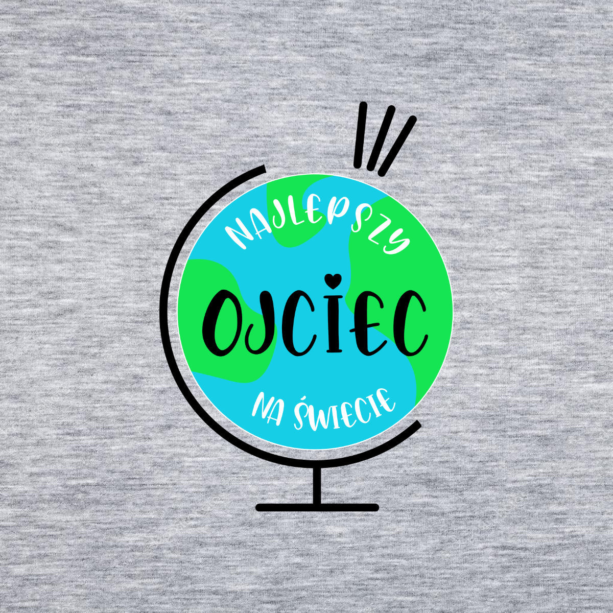 Szary Melanżowy UNISEX T-shirt Najlepszy ojciec na świecie