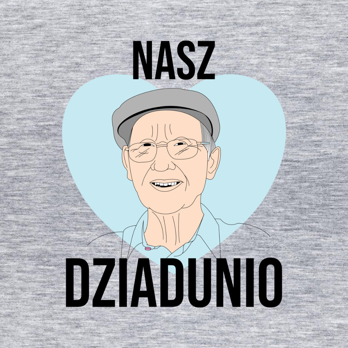 Szary Melanżowy UNISEX T-shirt Nasz dziadunio