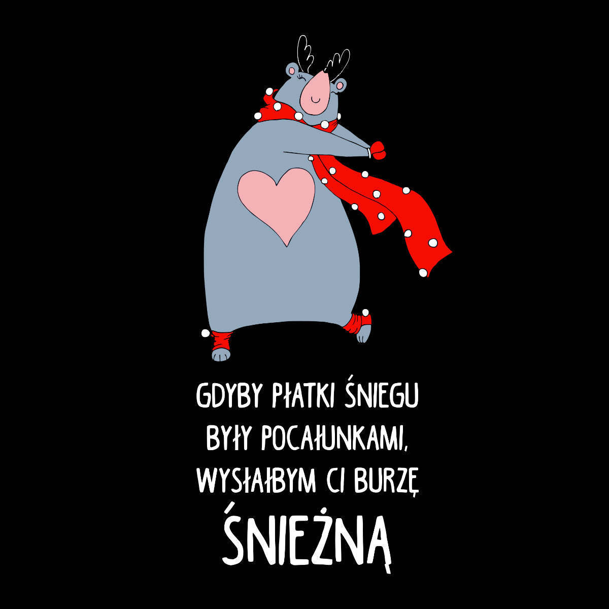 Czarny UNISEX T-shirt Burze śnieżna