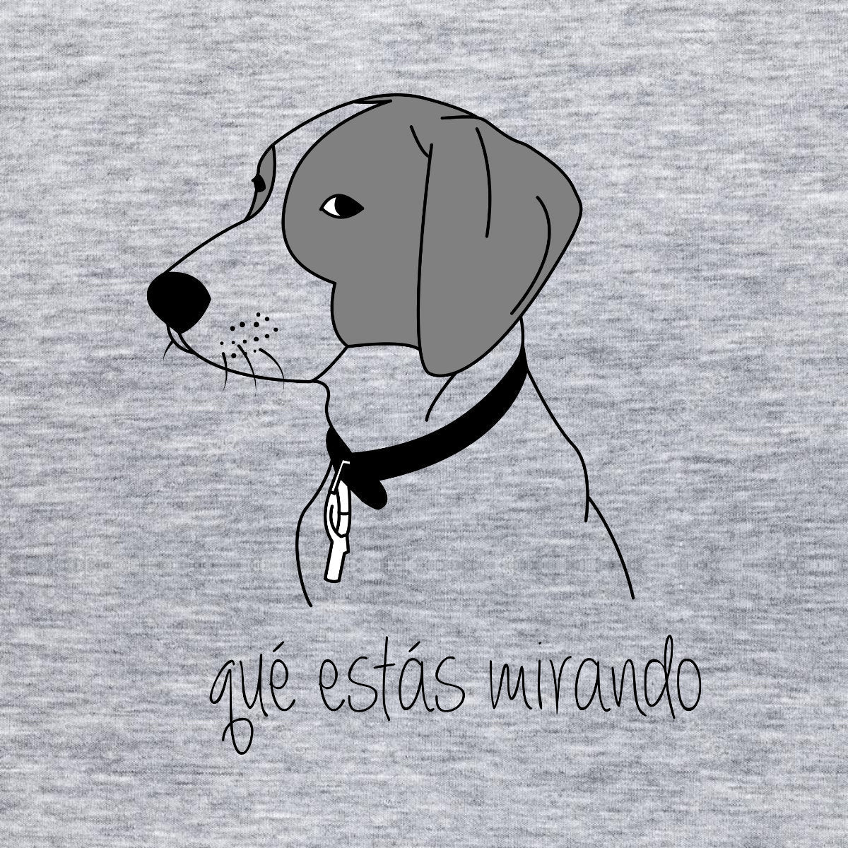 Šedé melírované tričko „Why are you staring at me?“