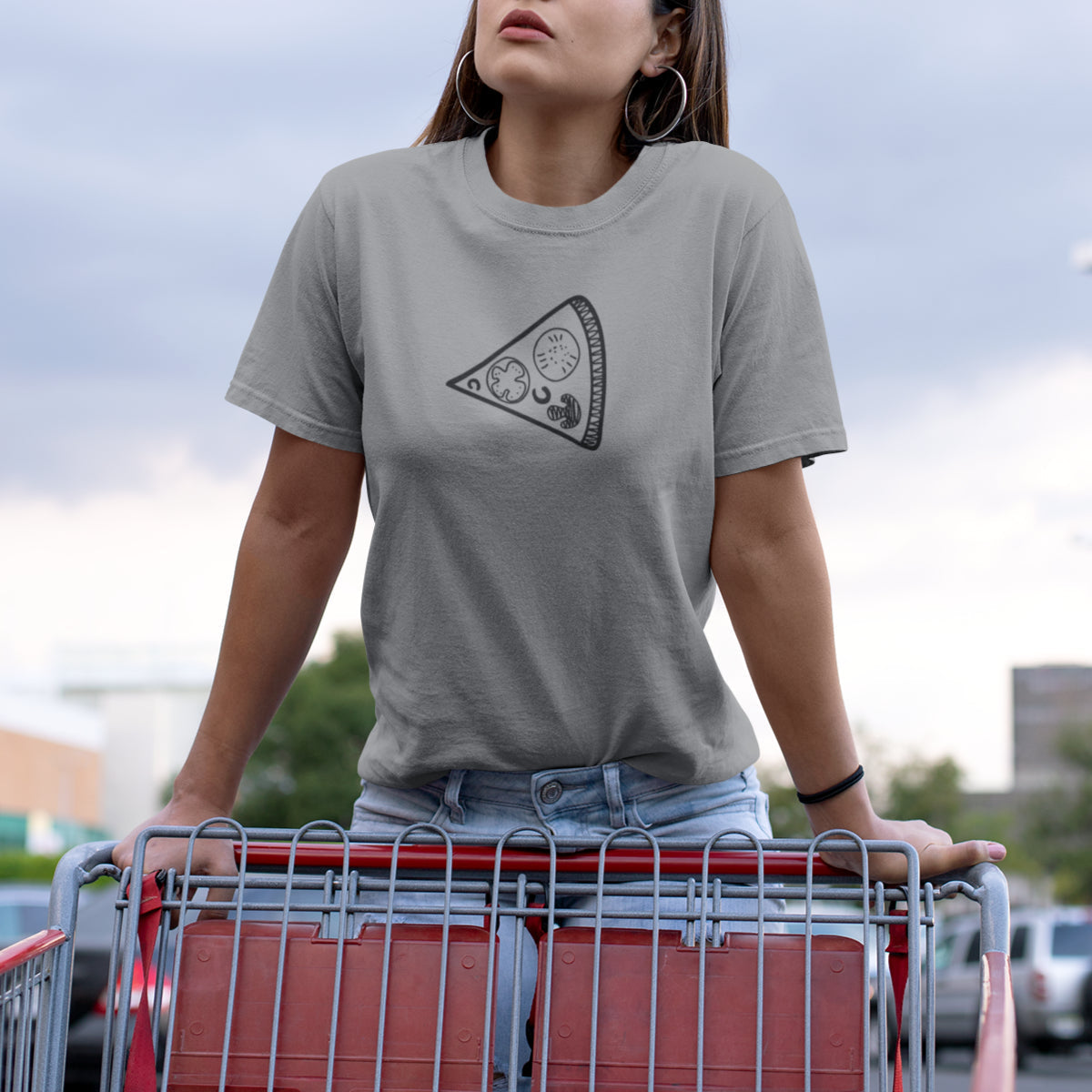 Hallikirjud unisex T-särgid paaridele „Pitsa“