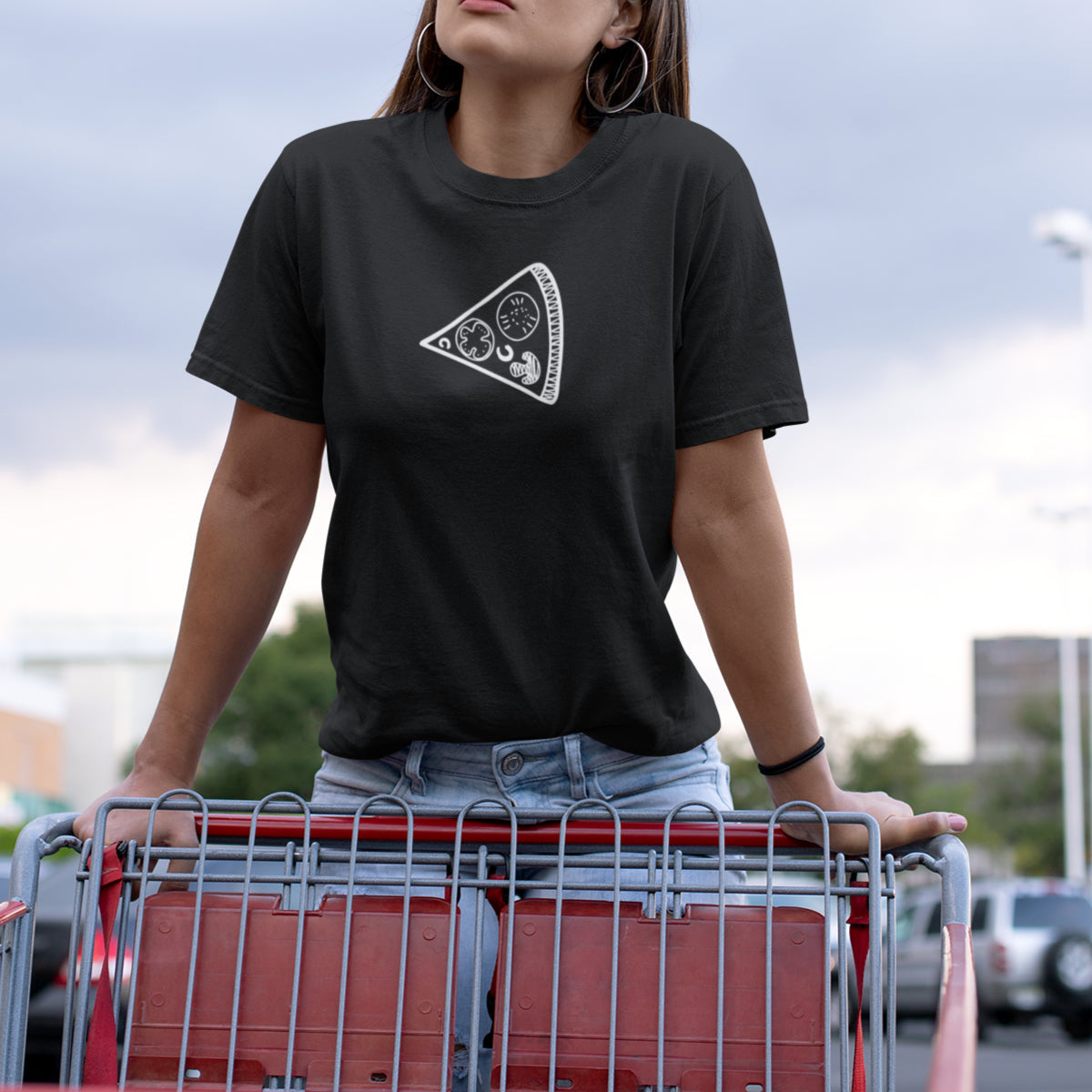 Mustad unisex T-särgid paaridele „Pitsa“