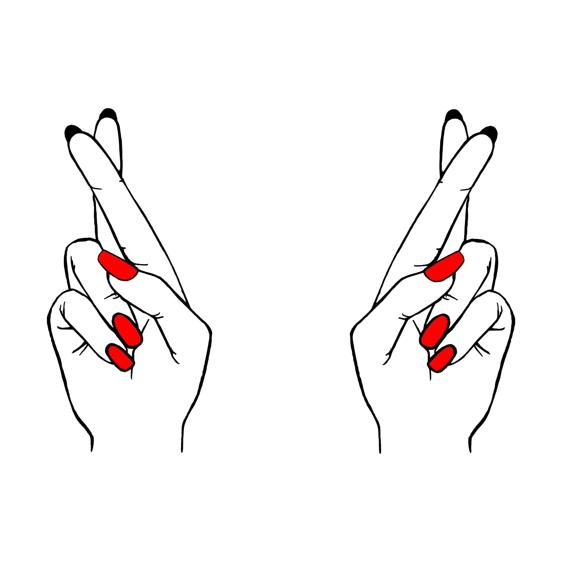 Biała T-shirt palce