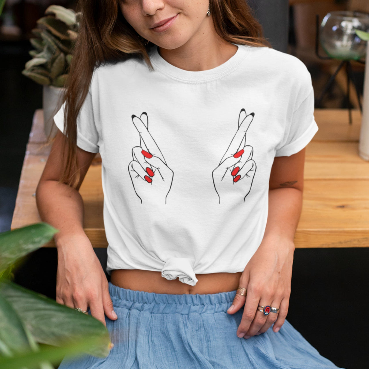 Valge UNISEX T-särk Sõrmed