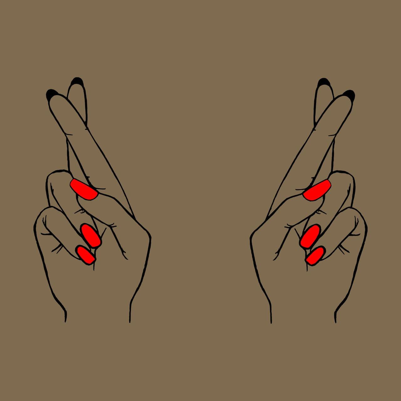 Khaki värvi T-särk Fingers (UNISEX T-särk)