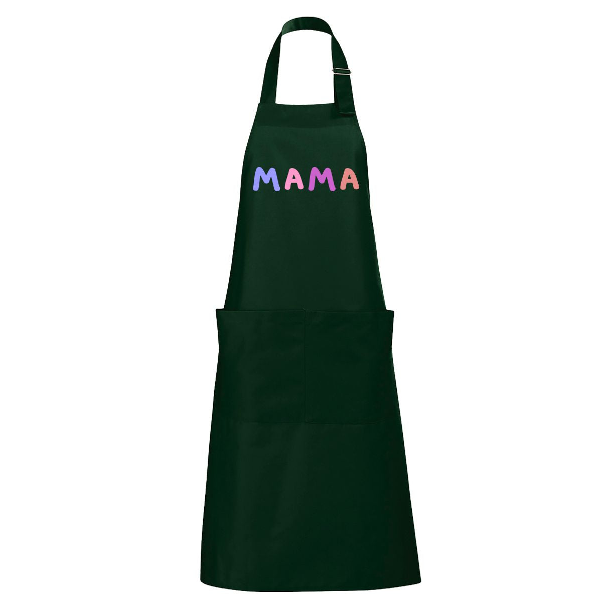 Ciemnozielony fartuch z kieszeniami Mama