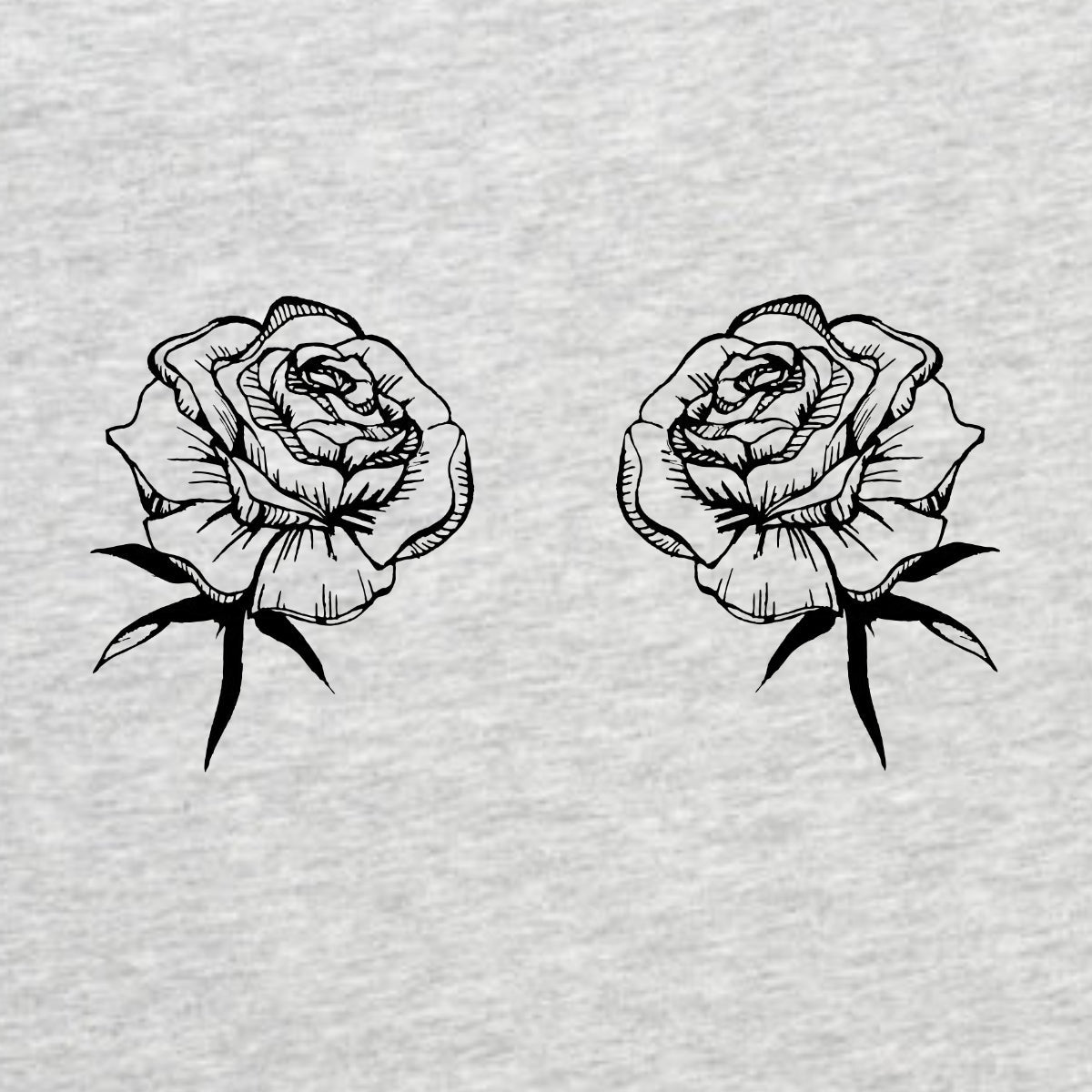 Harmaa meleerattu UNISEX T-paita Ruusut