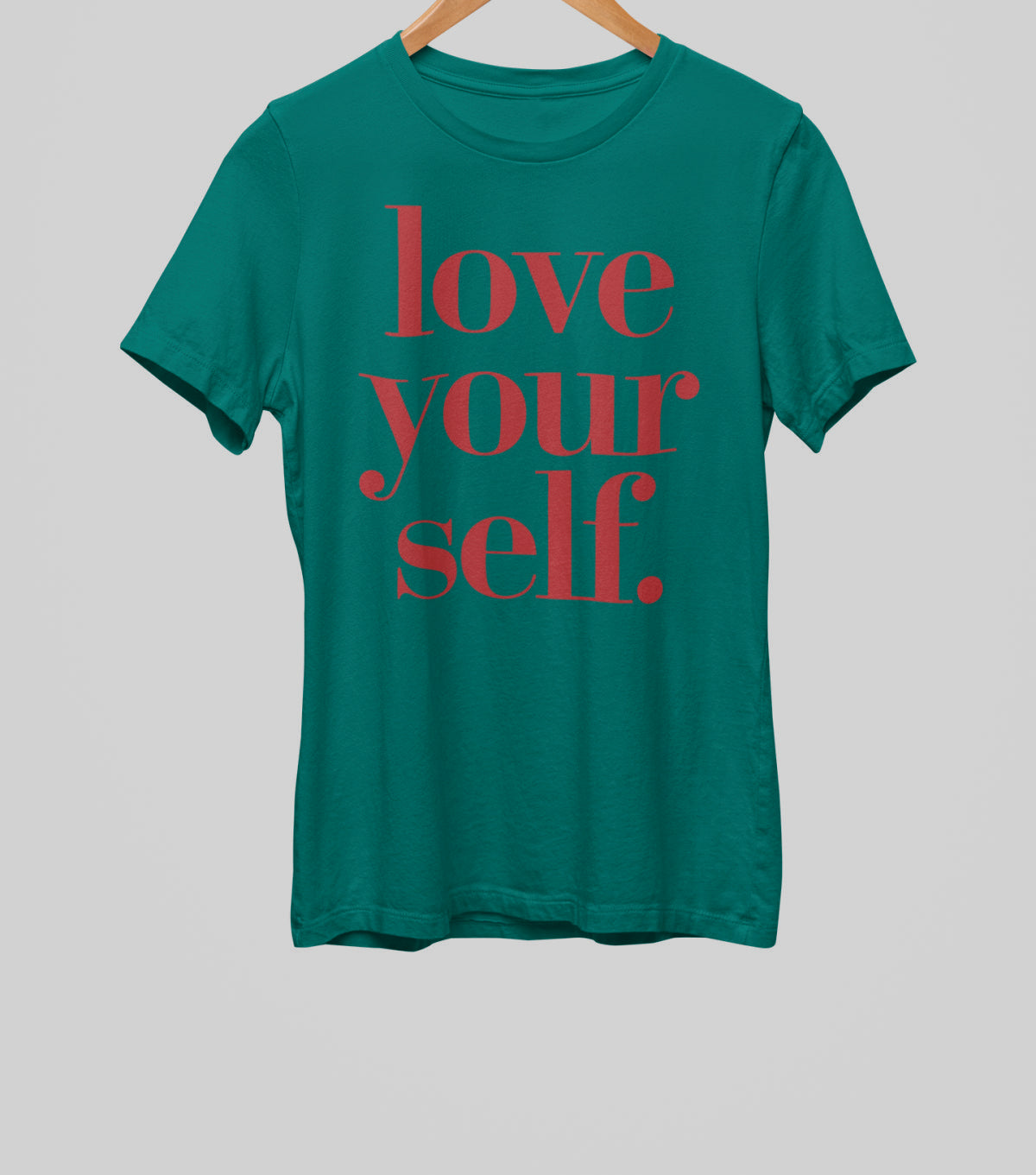 Smaragdgrünes UNISEX T-Shirt "LOVE YOURSELF"