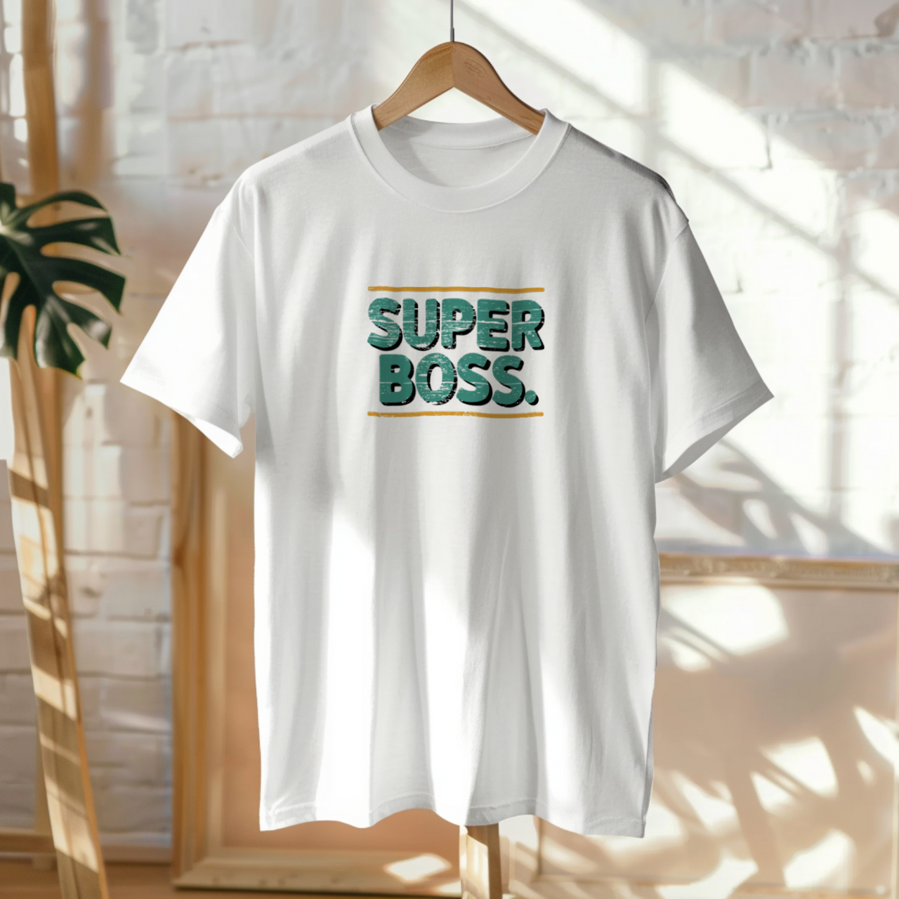 Valged UNISEX T-särgid  "Super Boss"