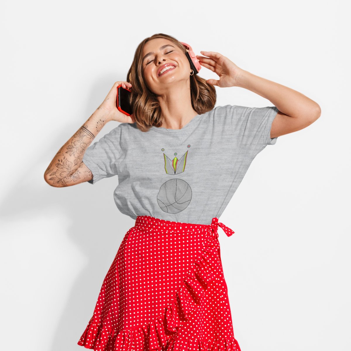 Grey Melange T-shirt King Of Basketball