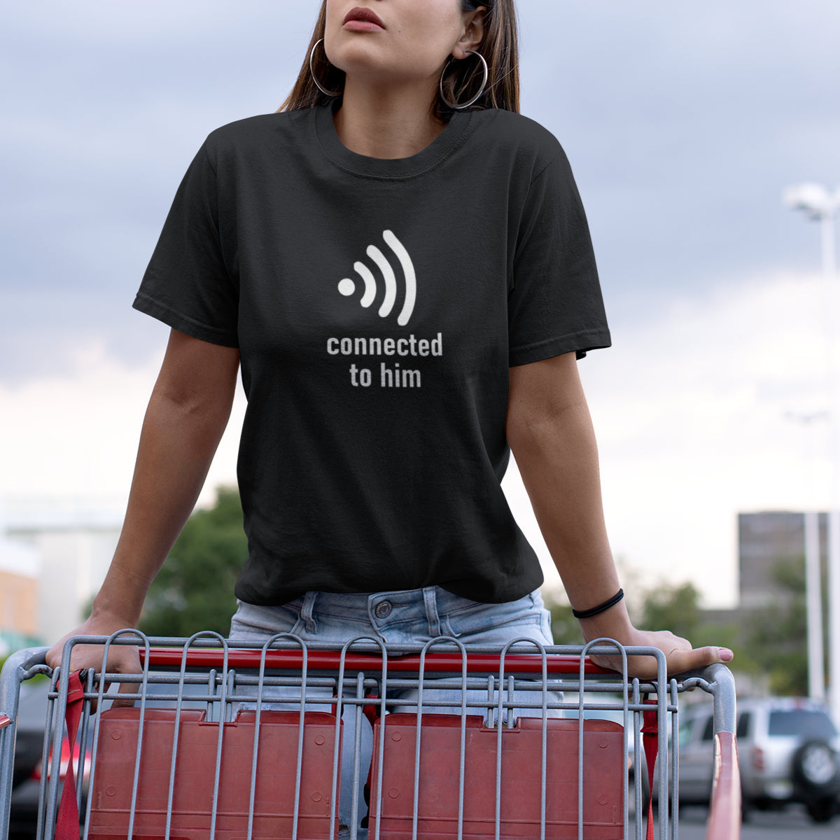 Mustad unisex T-särgid paaridele „Wi-Fi“