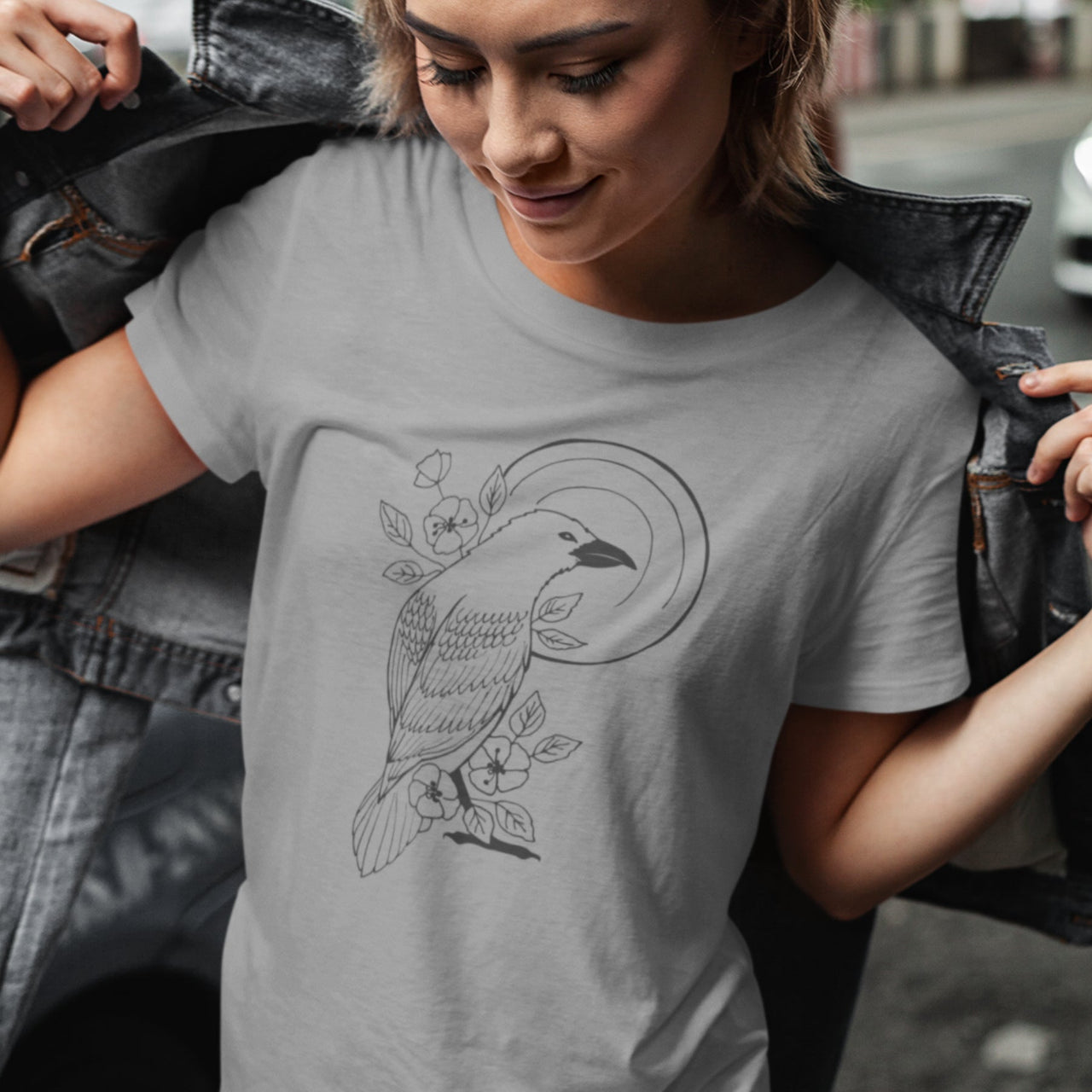 Hall melanžvärvi T-särk Crow (UNISEX T-särk)