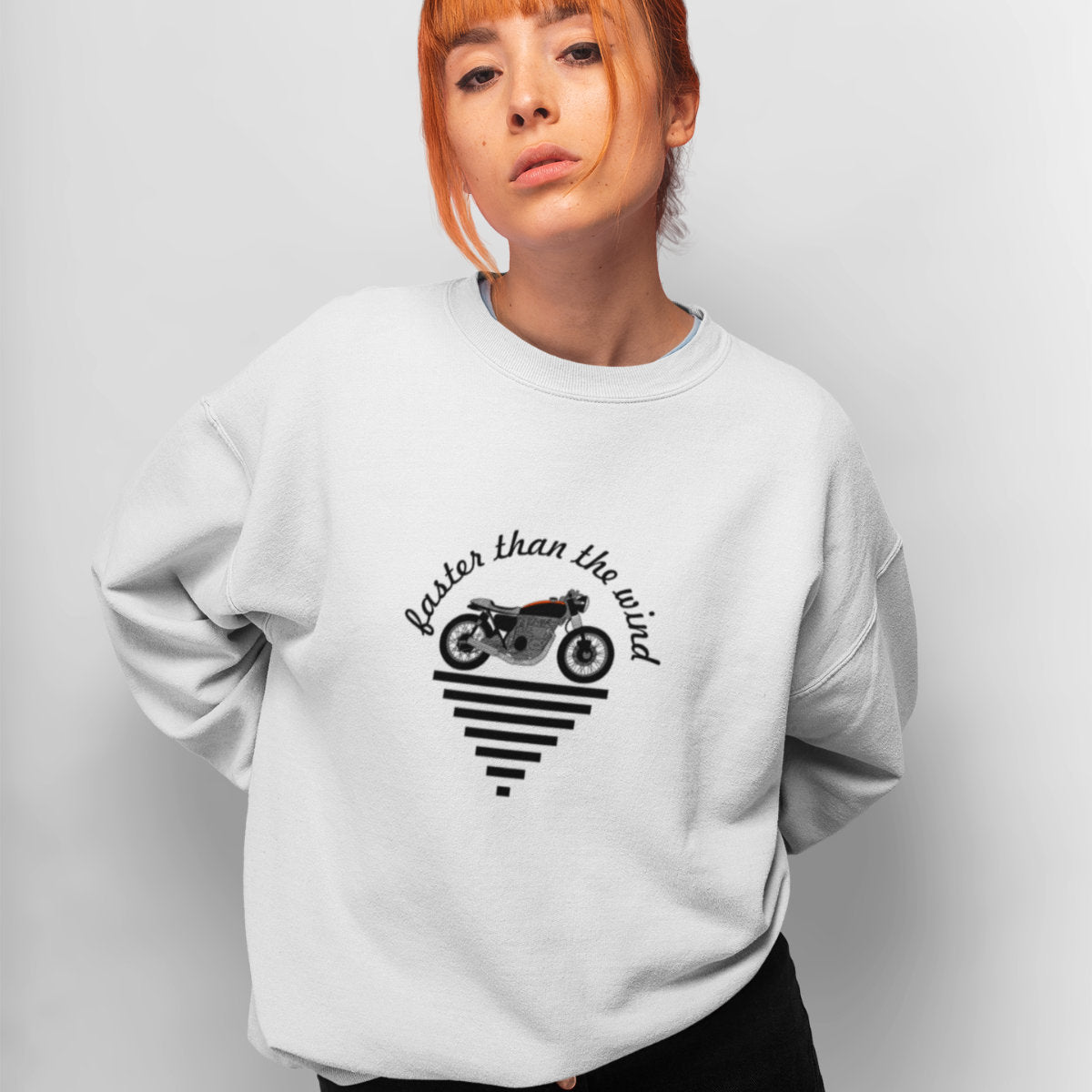 White Sweatshirt Faster than the wind