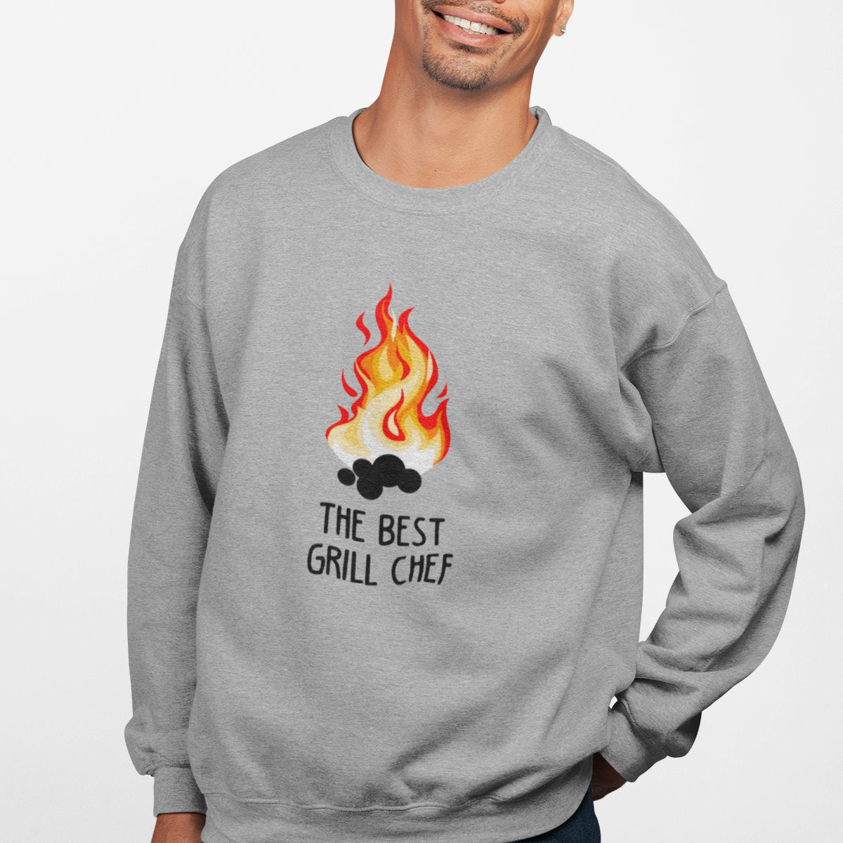 Grey Melange Sweatshirt The Best Grill Chef